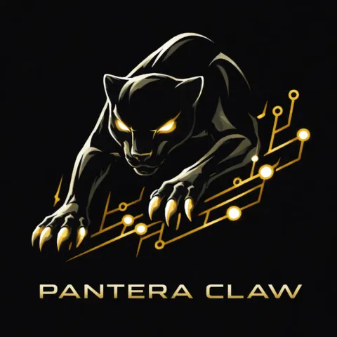 Pantera Claw — black panther logomark on dark background